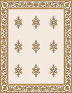 Golden Floral Motif Rug