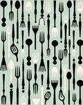 Mid Century Modern Kitchen Utensils Rug