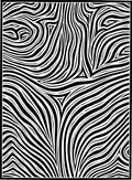 Abstract Black White Wavy Stripes Rug