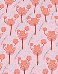 Coral Bloom Abstract Floral Pattern Rug
