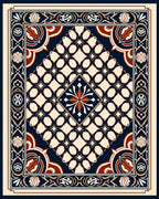 Ornate Floral Geometric Medallion Design Rug