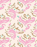 Abstract Blush and Brown Whimsical Pattern Rug