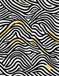 Bold Black Gold Wavy Lines Rug