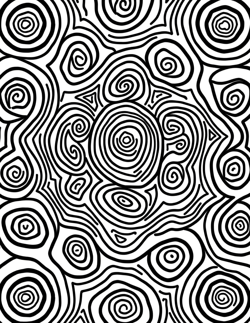 Bold Swirls Abstract Monochrome Design Rug