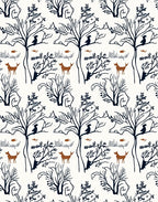 Woodland Creatures And Trees Design Rug