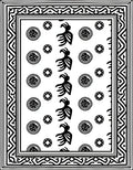 Bold Figures Circular Accents Geometric Border Rug