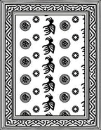Bold Figures Circular Accents Geometric Border Rug