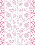 Pink Floral Vine Outline Design Rug