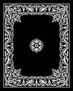 Elegant Ornate Floral Border Design Rug