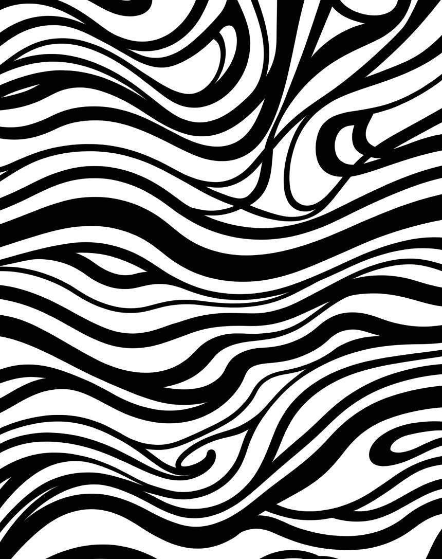 Black White Swirl Pattern Design Rug