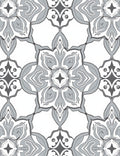 Intricate Gray Talavera Tile Pattern Rug