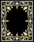Golden Floral Frame with Petal Accents Rug