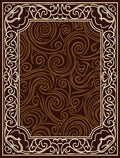 Brown Swirls Intricate Border Rug