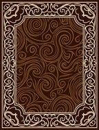 Brown Swirls Intricate Border Rug