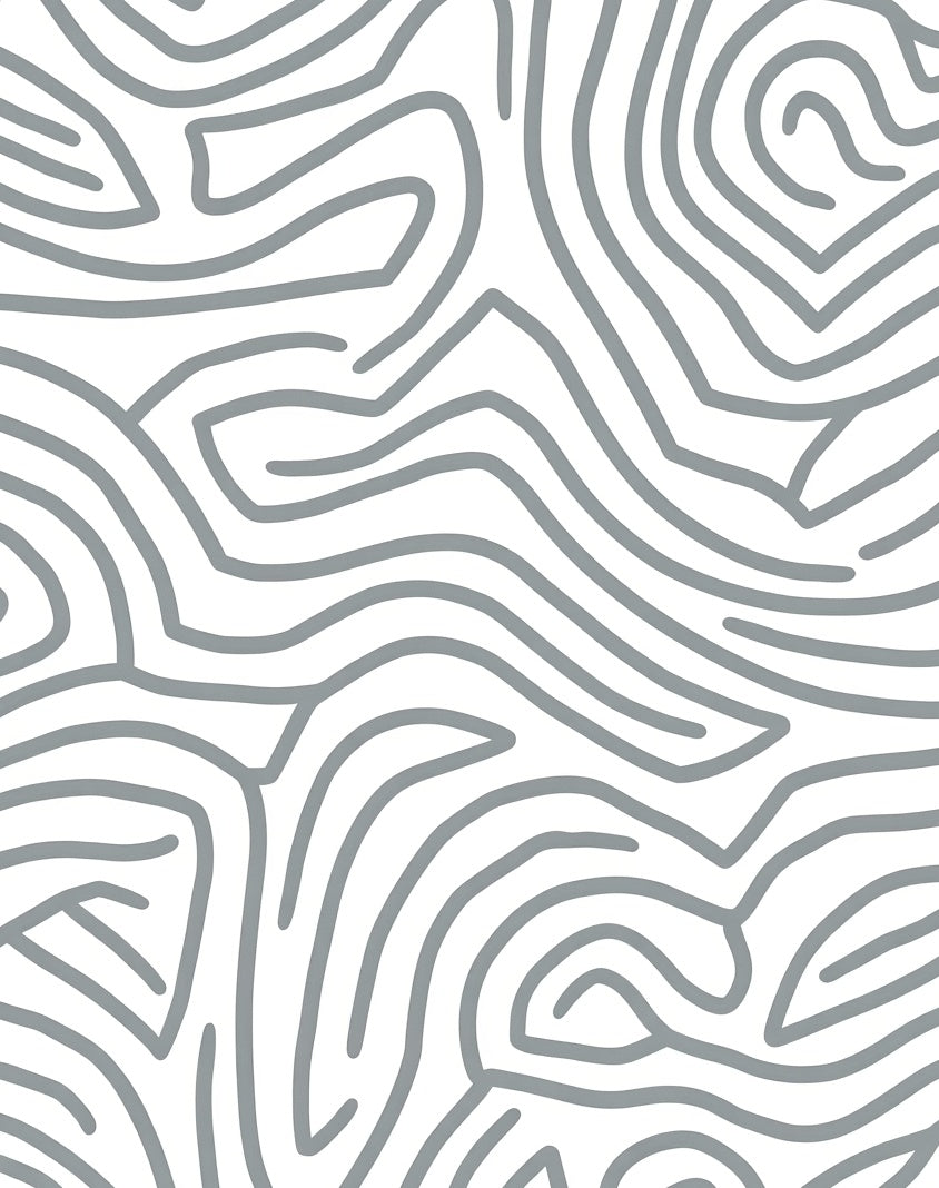 Abstract Gray Swirls Pattern Rug