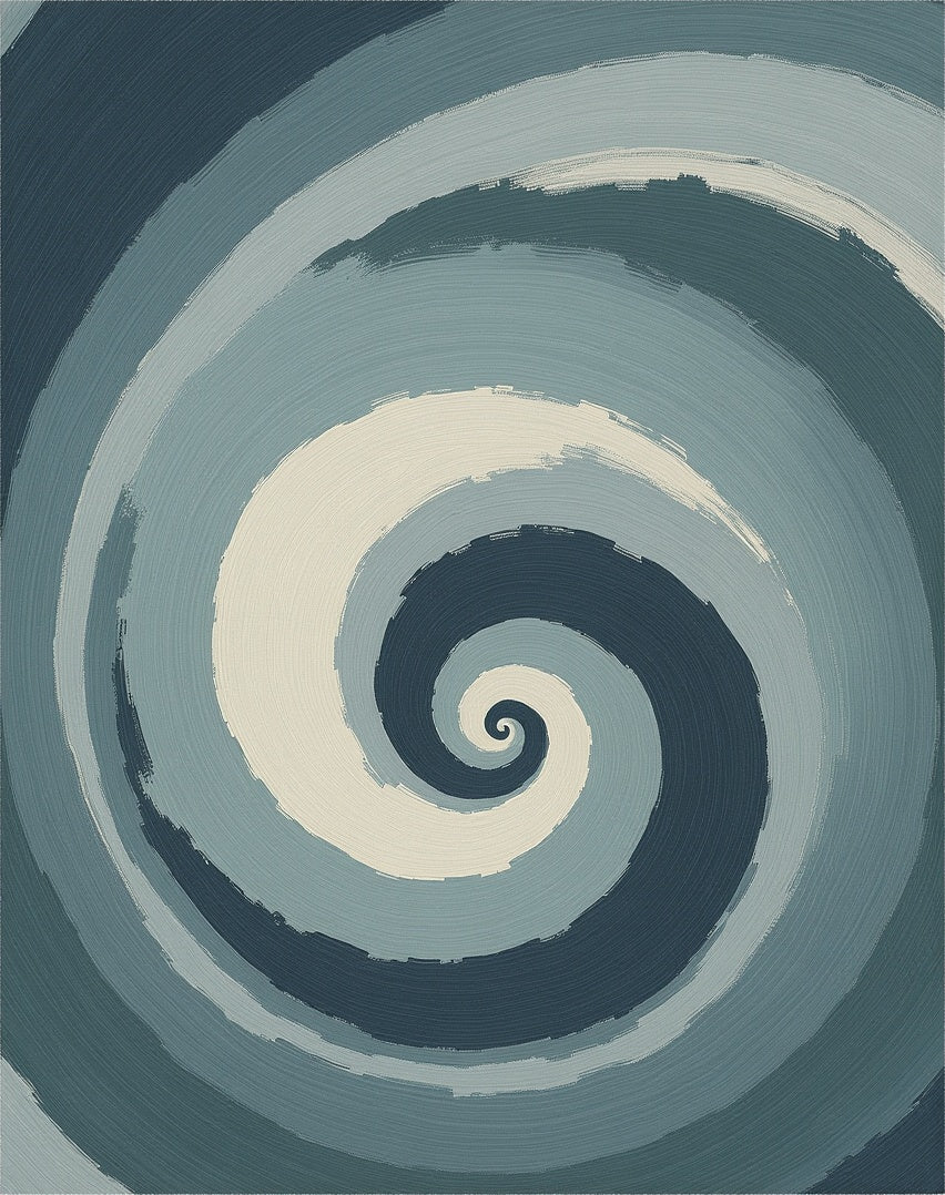 Abstract Swirls Deep Blue Pattern Rug