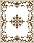 Ornate Brown Floral Scrollwork Design Rug