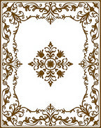Ornate Brown Floral Scrollwork Design Rug