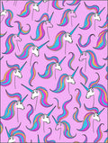 Rainbow Unicorn Print With Pink Background Rug