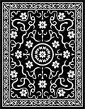 Classic White Floral Scrollwork Pattern Rug