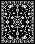 Classic White Floral Scrollwork Pattern Rug