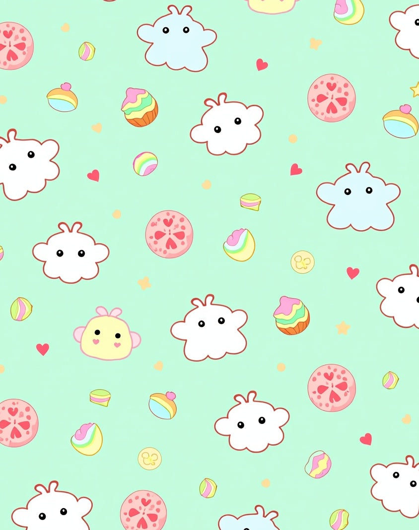 Cute Cloud Candy Pattern Whimsy Rug
