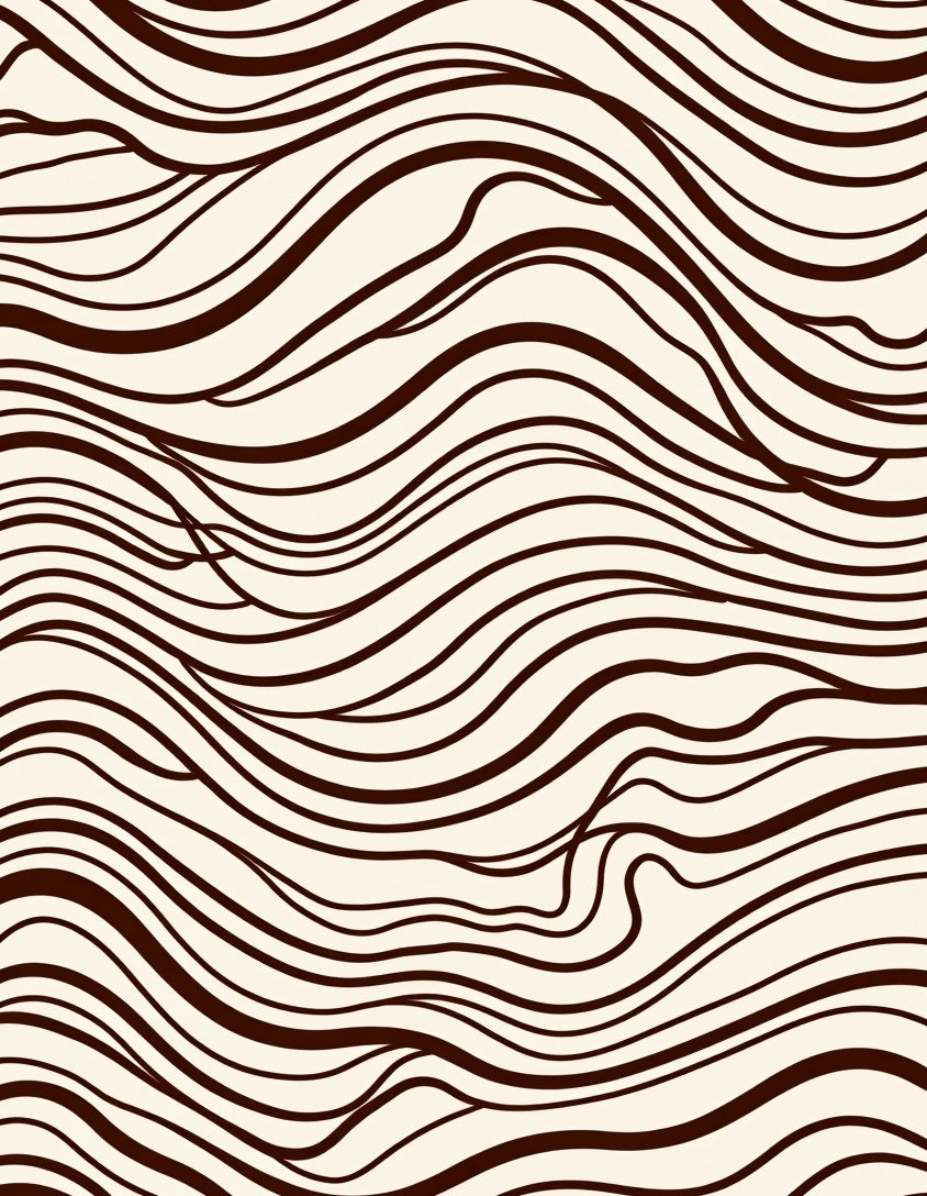 Cream And Brown Swirl Pattern Rug