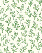 Botanical Sprigs And Delicate Blossoms Pattern Rug