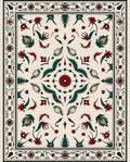 Ornate Floral Leaf Motif Rug