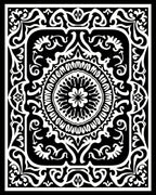 Monochromatic Floral Mandala Pattern Rug