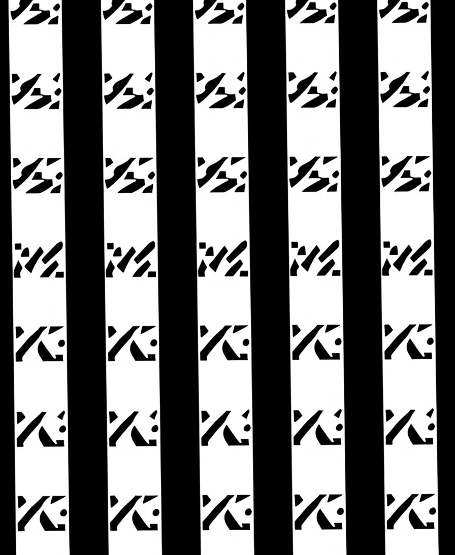 Abstract Black White Stripe Pattern Rug