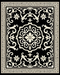 Classic Black Floral Medallion Design Rug