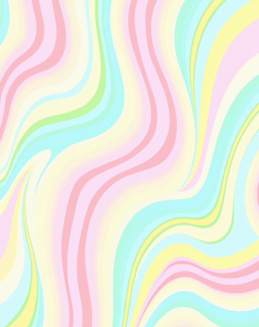 Pastel Swirls Wave Pattern Rug