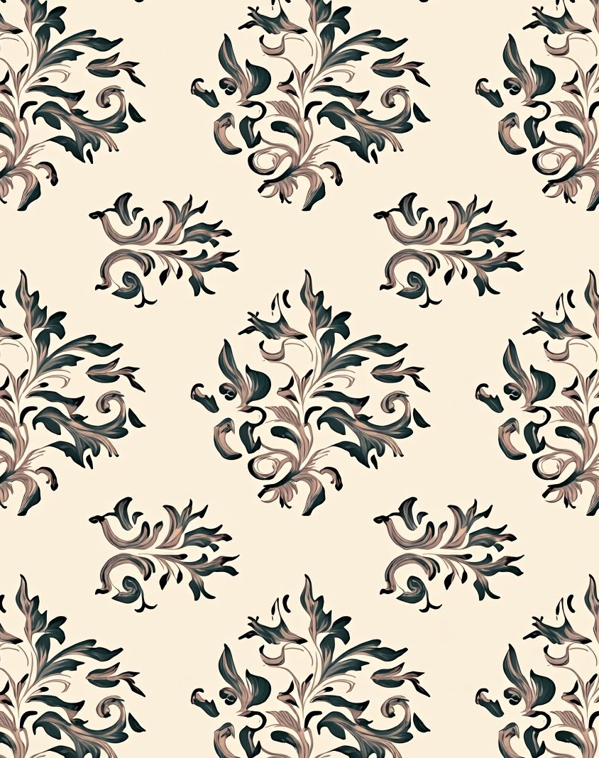 Classic Flourish Swirl Pattern Design Rug