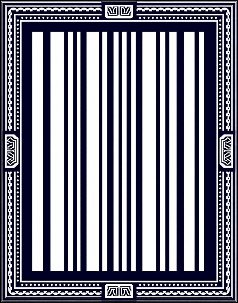 Bold Striped Frame Design Rug