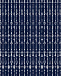 Navy White Vertical Linear Tribal Rug