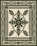 Ornate Floral Bordered Classic Medallion Rug