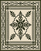 Ornate Floral Bordered Classic Medallion Rug