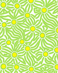 Whimsical Green Yellow Daisy Pattern Rug