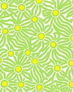 Whimsical Green Yellow Daisy Pattern Rug
