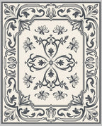 Classic Floral Scrollwork Pattern Rug