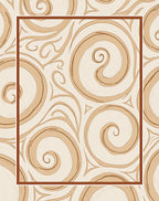 Swirl Pattern Neutral Tones Rug