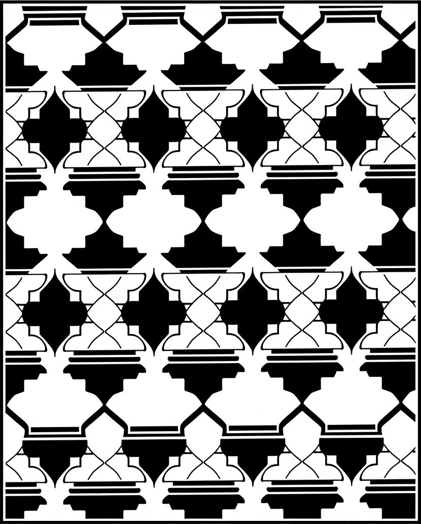 Mono Geometric Lattice Pattern Design Rug