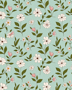Delicate Floral Patterned Garden Design Rug