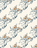 Brown Leafy Swirl Pattern Rug