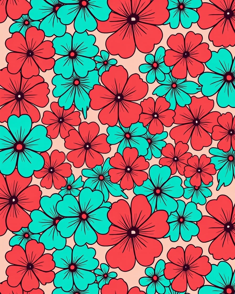 Bright Floral Pattern Rug