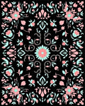 Floral Botanic In Black Design Rug