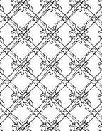 Black White Interlocking Diamond Pattern Rug
