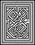 Bold Geometric Maze Pattern Rug