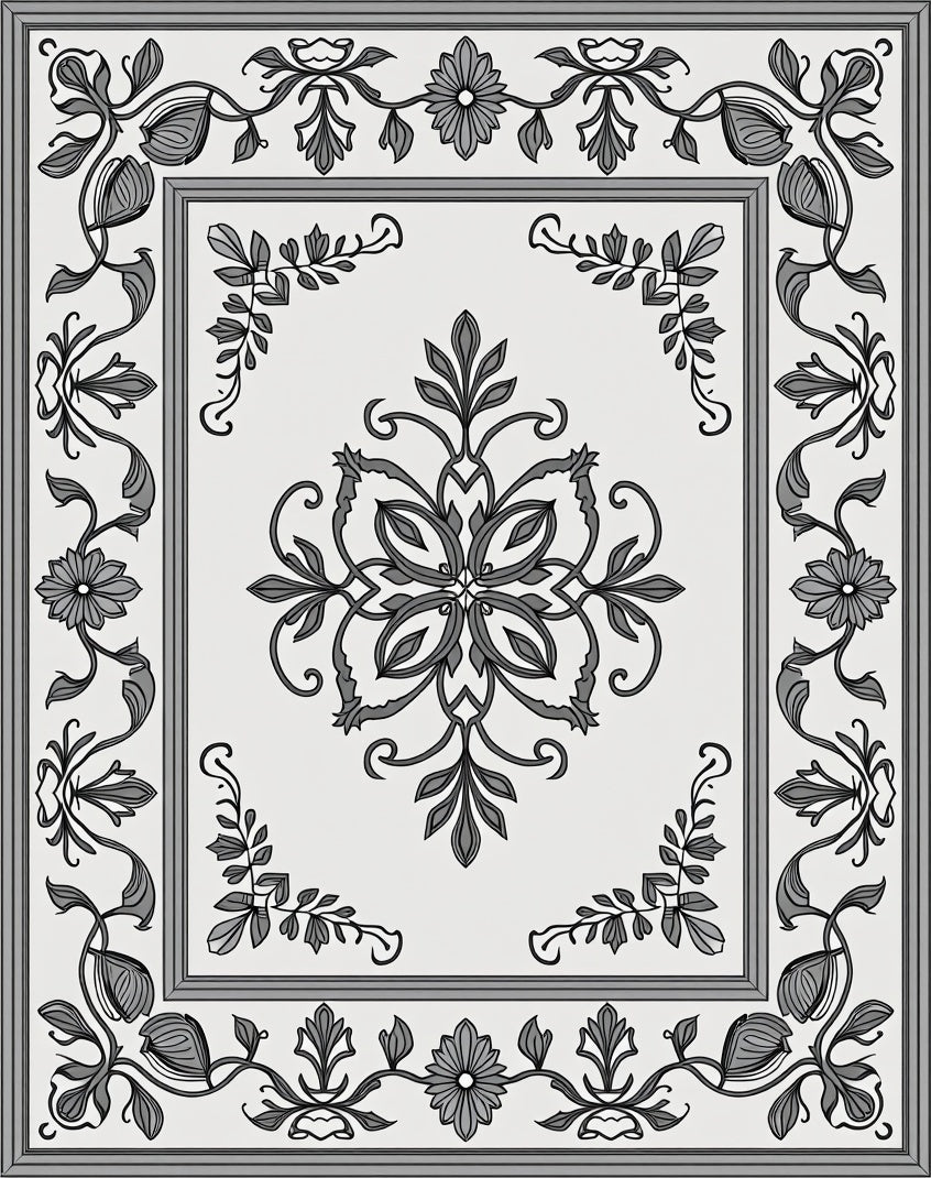 Classic Floral Swirls Pattern Rug